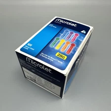 Microlet Colored Lancets - 100 Silicone Coated Lancets - NEW