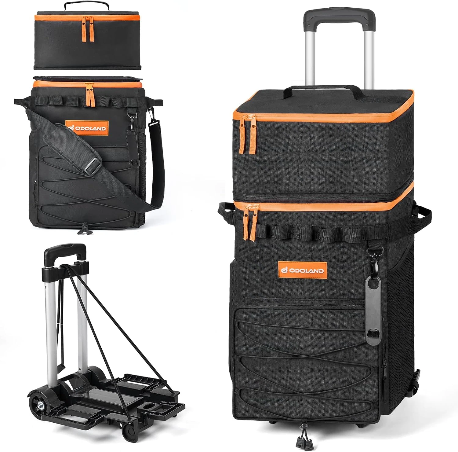 48/72 Cans Soft Cooler with Wheels and Handle Collapsible Ice Chest Rolling Cool