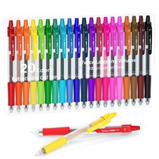 Colored Gel Pens, 20 Colors Retractable Gel Ink Pens with Grip, Medium Point