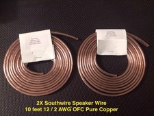 2X 10ft Southwire Speaker Wire 12/2 AWG Gauge OFC Pure Copper Home / Car Audio