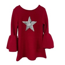 Pippa  Julie Star Dress Red Silver Sequins Girls 6