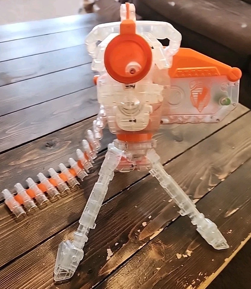 💥🪖Nerf Vulcan EBF-25 CLEAR Dart Blaster w/ Tripod Ammo Box Belt WORKS Complete - Image 4 of 4