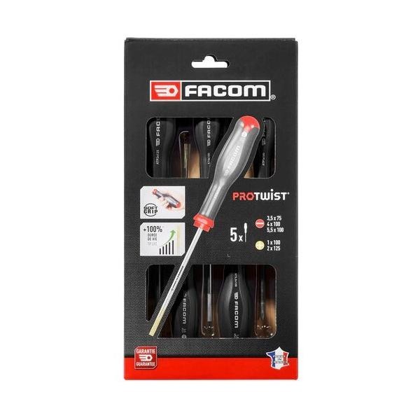 Facom AT.5PB Protwist® 5 Piece Slotted & Phillips Screwdriver Set
