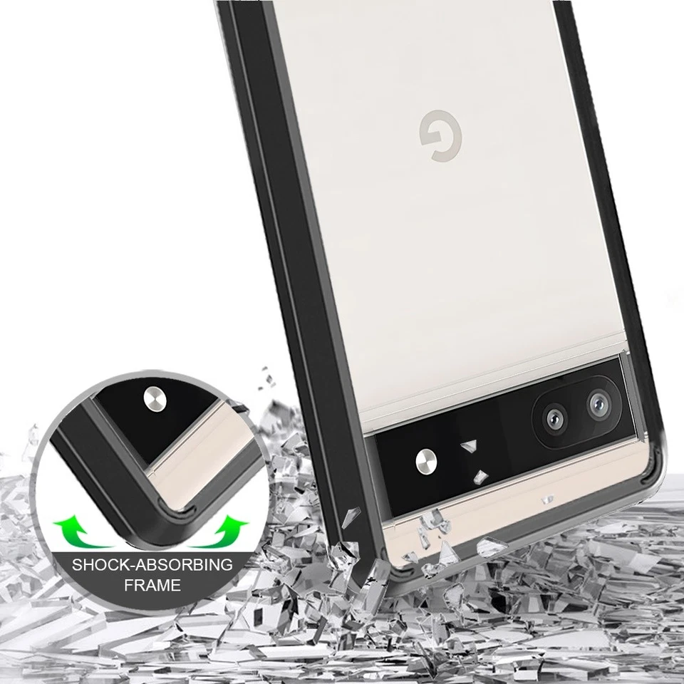 Para Google Pixel 7 Pro Híbrido Delgado Transparente Parachoques Duro PC Marco Trasero Estuche Cubierta Foto 3 de 4