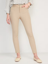 Old Navy Pixie Skinny Ankle Pants Womens 8 Beige High Rise Stretch NEW