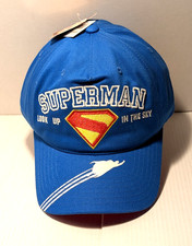 DC Comics SUPERMAN  EMBLEM Blue BallCap Adjustable Snapback Hat Adult/Teens NEW