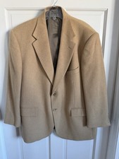 Vintage Evan-Picone Men's Camel Hair Beige Blazer Notch Lapel Size 44 short