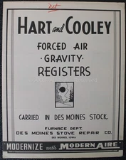 Vintage Illustrated Hart & Cooley Forced Air Register Dealer Net Price Catalog