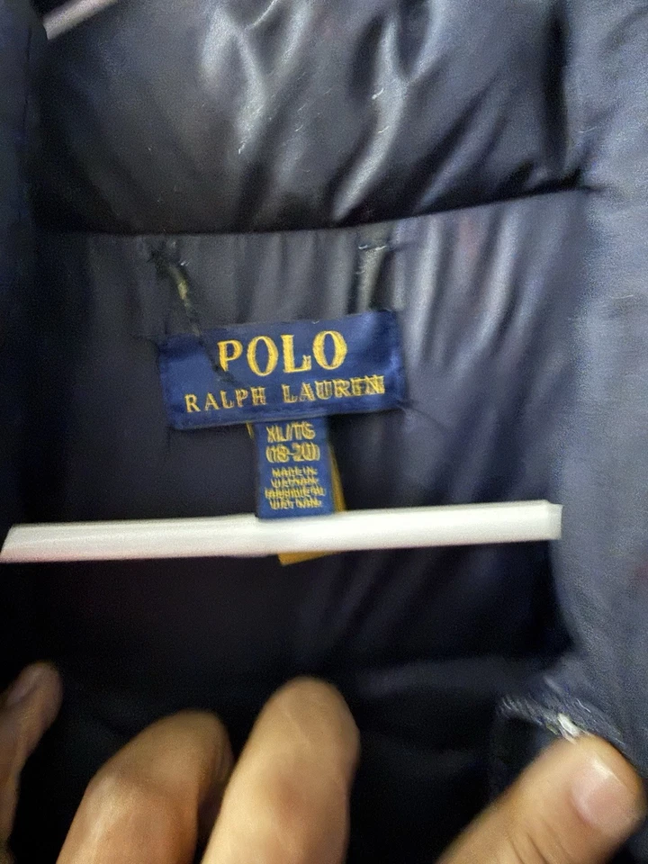 Blue Polo Ralph Lauren Kids Coat Size XL 18-20 Puffer Jacket - Image 3 of 4