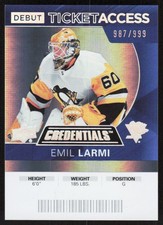 2021-22 Upper Deck Credentials #78 Emil Larmi 2020-21 Debut TA #/999