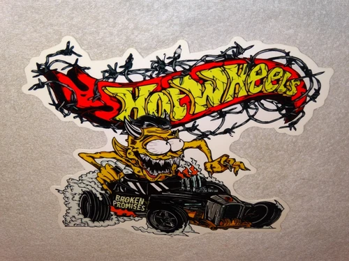 VINTAGE RAT FINK HOT WHEELS BROKEN PROMISES 12" METAL GASOLINE OIL👹MONSTER SIGN