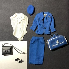 Vintage Barbie #984 American Airlines Stewardess Complete Outfit EXC
