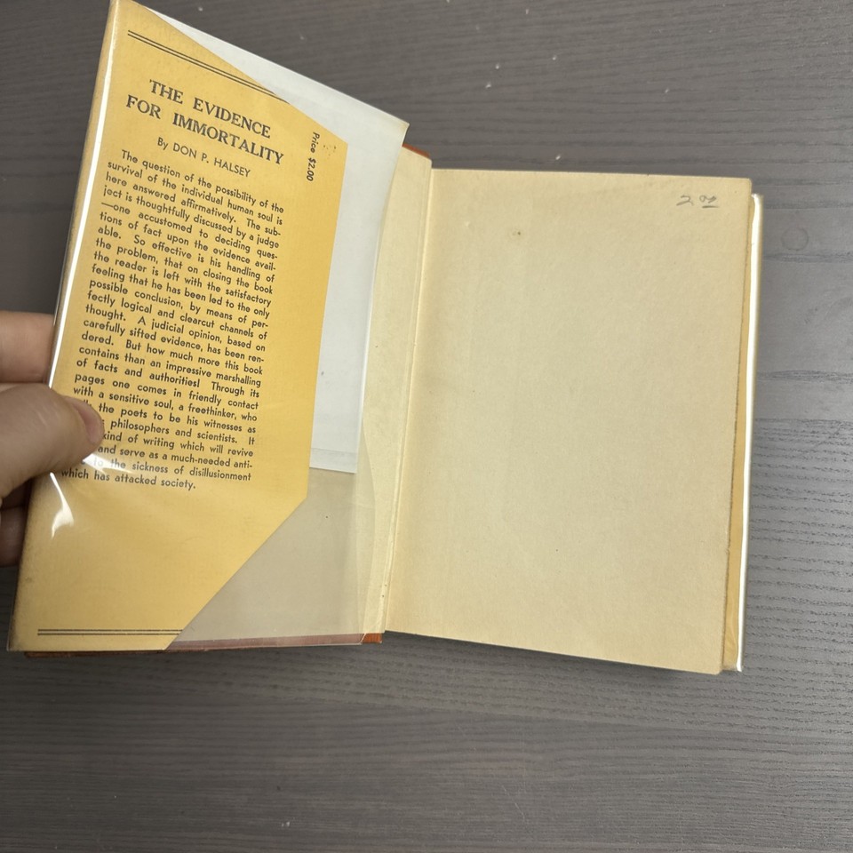 Evidence For The Evidence for Immortality Don P. Halsey 1931 HC DJ Mylar | eBay