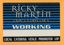 Rickety Martin Vintage Satin Backstage Pass - 1999 Living La Vida Loca Tour