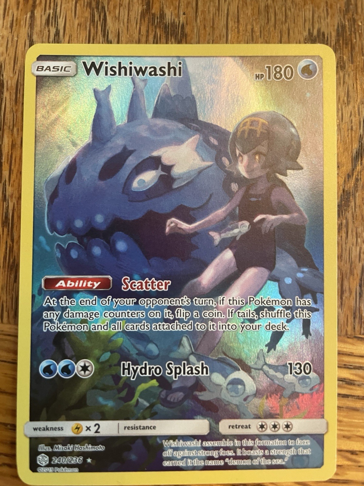 Pokémon TCG Wishiwashi 240/236 Cosmic Eclipse Full Art IR Holo NM