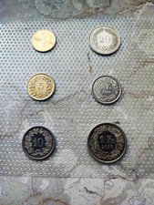 Schweiz - 6 Kursmünzen im Blister - KMS  - 1 Rappen bis 1 Franken -Geld der Welt