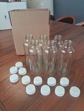 Juice Bottles with Lids 16 Oz Set of 6 Clear ...