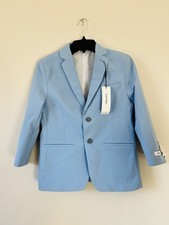Calvin Klein Big Boys' Slim Fit Performance Suit Jacket Size 12R Bel Air Blue