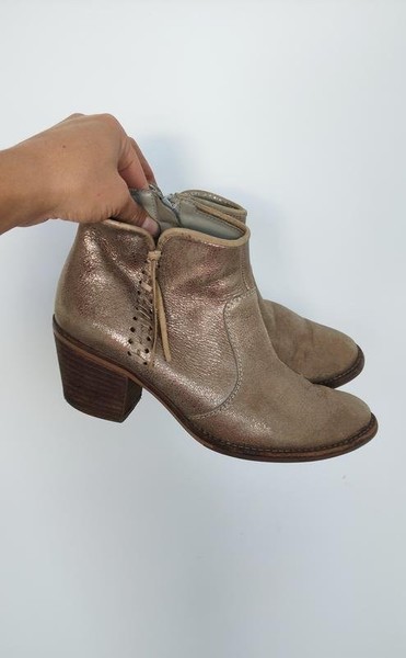 Women Paul Green Ankle Boots Gold Nubuck 35