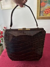 RARE 1940'S STERLING USA VINTAGE GENUINE ALLIGATOR - PURSE - NEEDS TLC