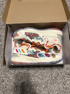 adidas Dame 7 EXTPLY Day of the Dead GW3832 White Floral Skull Low Top