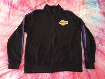 Los Angeles Lakers Full-Zip Black Warm-Up Jacket Men's Large UNK NBA LA