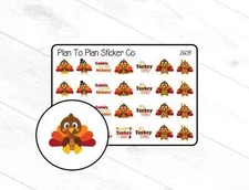 2609~~Thanksgiving Turkeys Planner Stickers.