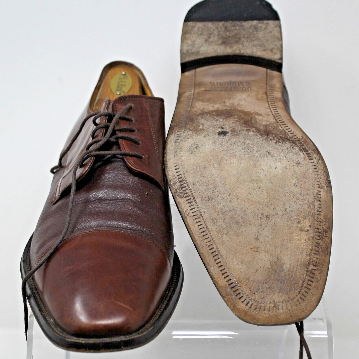 Johnston & Murphy Brown Leather Derby Shoes - EUC Johnston & Murphy Cap Toe Brown Leather Derby Shoe Men Sz  main image 2