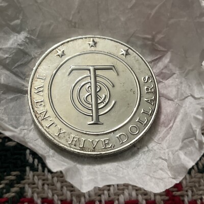 BU Tiffany & Co Twenty Five Dollars Money Medal/Coin .925 Sterling Silver 32g