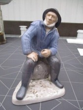 Porzellanfigur Bing & Gröndahl Fischer Seemann mit Pfeife Nr. 2370 Höhe 20,5 cm