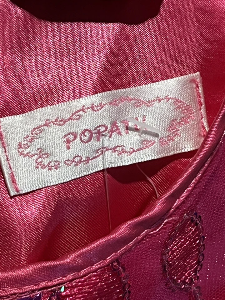 Vestido Popatu Niña Talla 6X Rosa Caliente Lentejuelas Formales. Foto 3 de 4