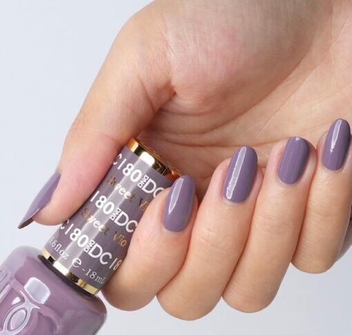 DND DC Soak Off Gel Polish + Matching Nail Lacquer - #180 Sweet Violet
