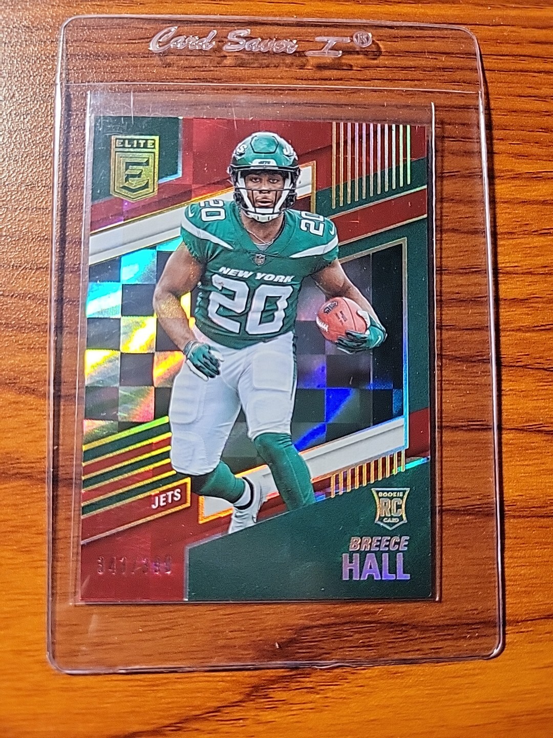 2022 Donruss Elite BREECE HALL " RED " #343/399  Rookie RC SP #108 NEW YORK JETS