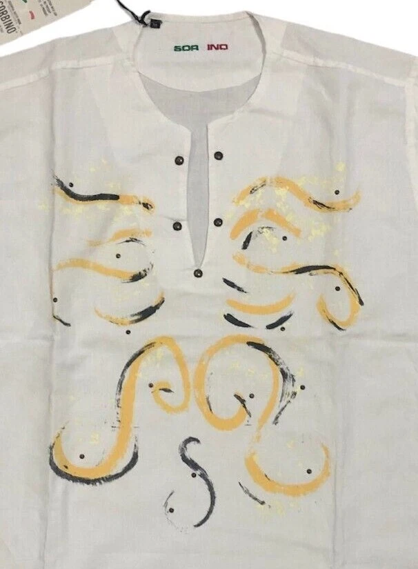 CAMICIA Uomo "SORBINO" Mezza manica 65%LINO-35%COTONE GIROCOLLO SERAFINO-Spacchi - Immagine 4 di 4