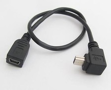 Mini B 5pin male 90 degree right angle up direction to female usb cable cord
