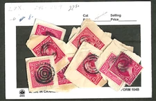 Collection 10 TARGET Fancy Cancel 2 Cent Washington Untyped Bureaus 1894 USPC16