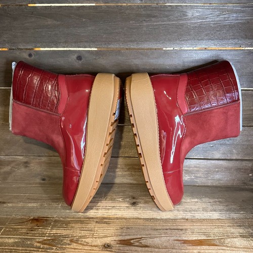 Nuevos botines para mujer Fitflop Elin cocodrilo forrados de cuero borgoña talla 5 - Imagen 4 de 6