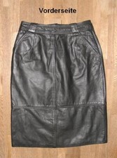 Gonna In Pelle Nera Fino Al Ginocchio - In Pelle Liscia! Taglia 38