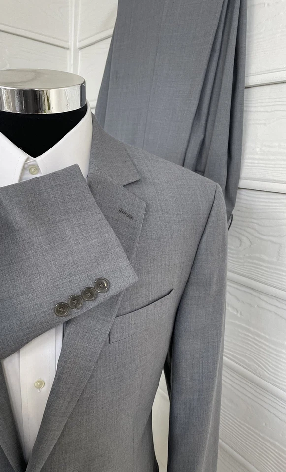 Michael Kors Hombres Lana Dos Piezas Gris Traje Chaqueta Talla 42L Pantalones de Vestido W33xL31 Foto 3 de 4