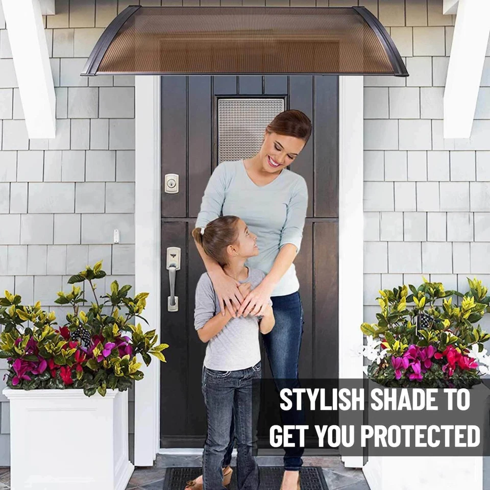 Outdoor DIY Door Window Awning Patio Cover Clear Canopy Instahut Sun Rain Shield - image 2 of 4