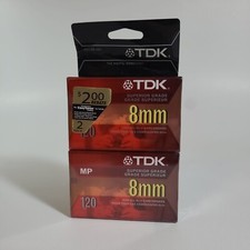 TDK MP Premium High Grade 120 Blank 8mm Camcorder Video Tapes P6-120MP 2 Pack