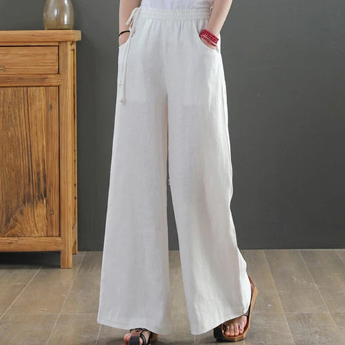 Women Loose Fit Elastic Waisted Palazzo Pant Ladies Daily Wear Casual - Picture 22 of 54