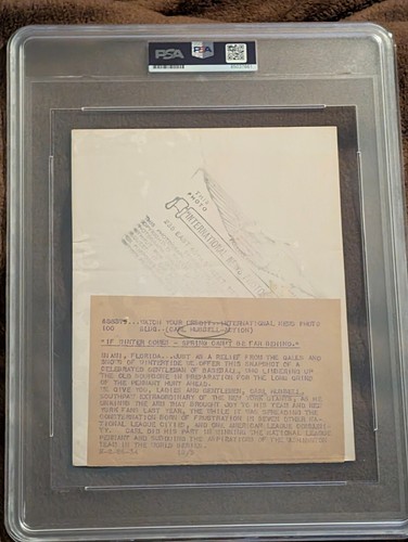 1934 Original News Photo Carl Hubbell (HOF) TYPE 1 PSA (Whimsical Wind-up) - Picture 2 of 2