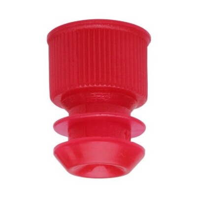 Test Tube Cap, Flange Type, 12mm, Red, Karter Scientific 207S3 (Pack 25)