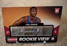 2014-15 Panini Threads Basketball Joel Embiid Rookie Auto 76ers