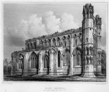Scotland ELGIN CATHEDRAL CHURCH Moray ~ 1840s Architecture Art Print Engraving