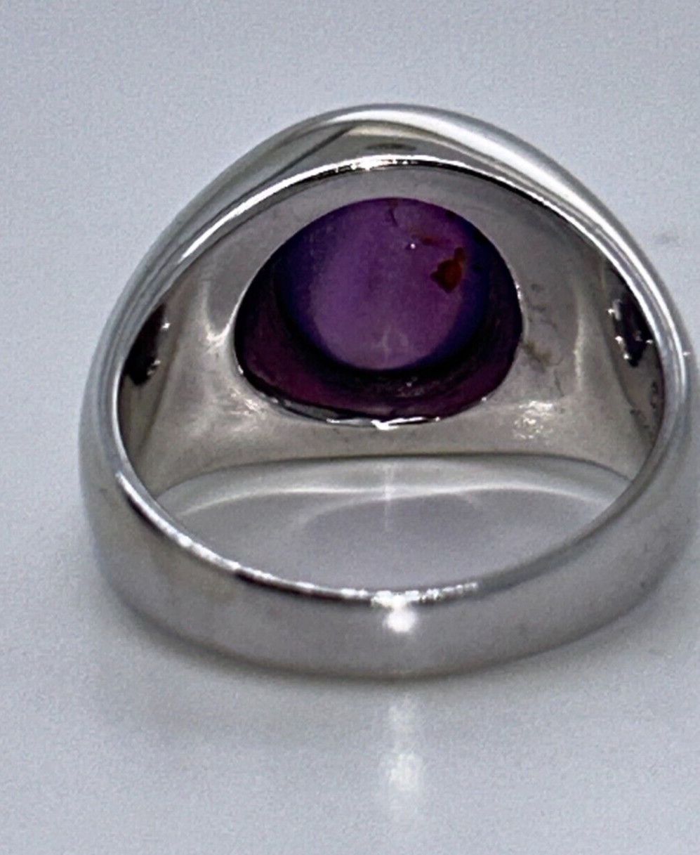 14K White Gold Star Ruby Ring - image 3