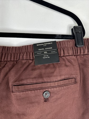 Nuevo Jogger de Viaje Banana Republic Para Hombres Talla XXL Borgoña Calce Cónico Relajado - Imagen 11 de 18