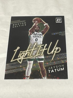 Jayson Tatum Light It Up Insert Disco Prizm Holo 2021-22 Panini Donruss Optic #9