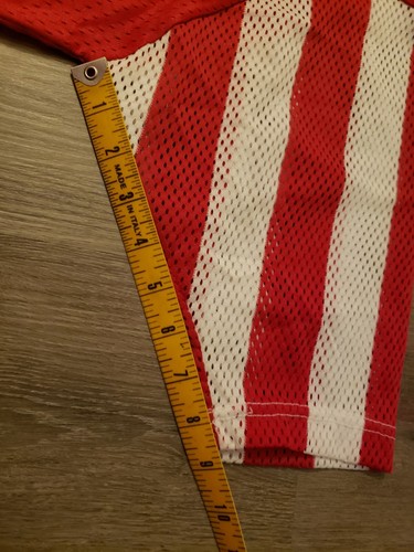 VTG 70s OKLAHOMA SOONERS Red Nylon Mesh Sports Jersey Shirt BOYS Sz M? FLAWS - Picture 14 of 16